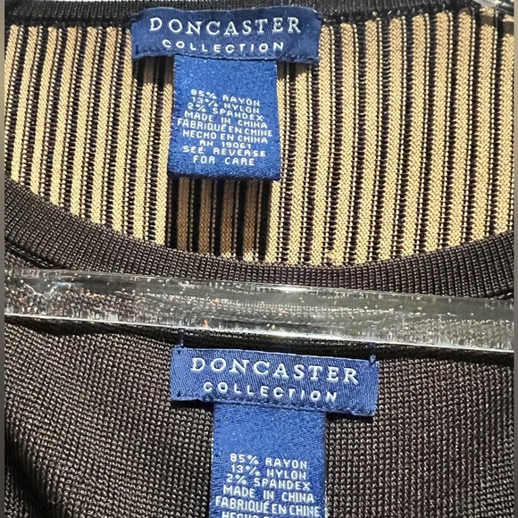 Doncaster Collection Sleeveless Dress Med and Cardigan Small, Color Dark Brown - Picture 7 of 14